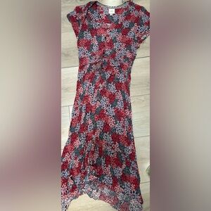 Knox Rose Red and Black Floral Dress Size Large